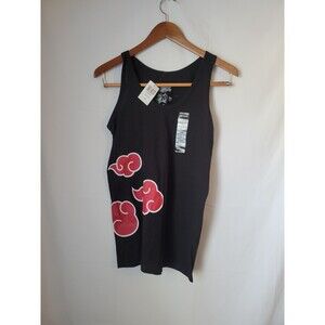 Hot Topic Naruto Shippuden Akatsuki Cloud Black Tank Top XS Anime Cosplay